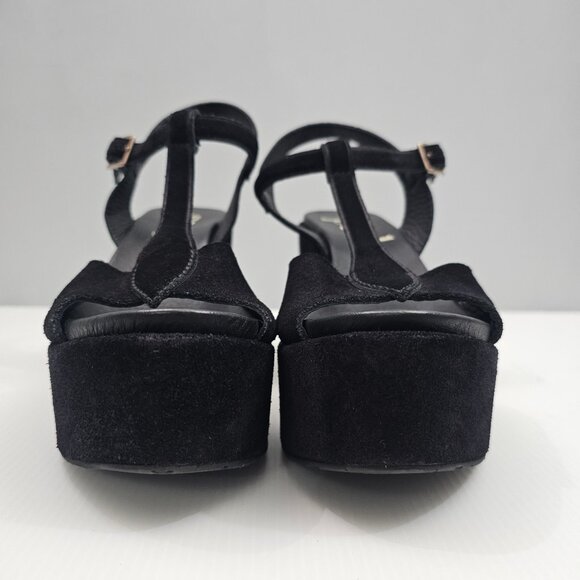 Pedro Garcia Domiel Platform Wedge Sandal Womens EU 39 Black Suede Chunky NEW - Picture 7 of 14